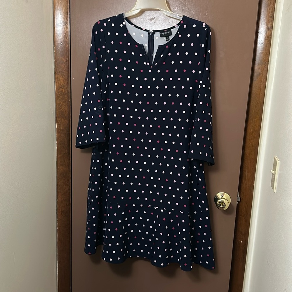 Lane Bryant dress worn once. Navy polka dots.